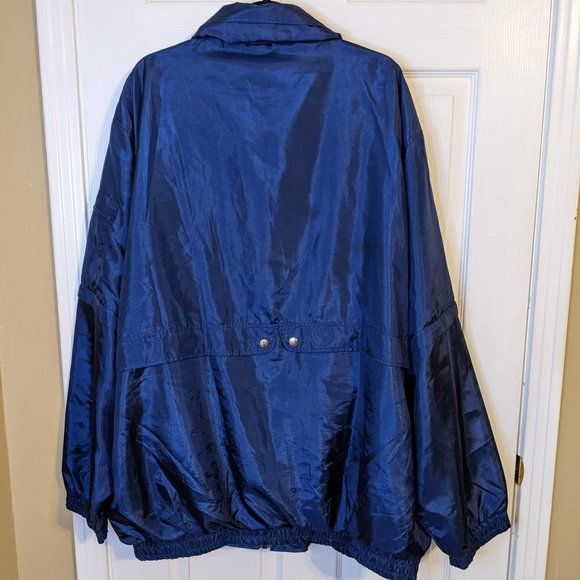 AST Sportswear Vintage Lined Blue Satin Coaches Jacket w/Pockets - size 6XL - Picture 9 of 12